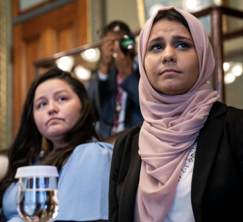 DACA recipients and immigrant rights leaders meet with Vice President Kamala Harris at the White House in Washington, D.C., on July 22, 2021.