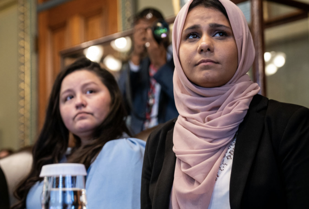 DACA recipients and immigrant rights leaders meet with Vice President Kamala Harris at the White House in Washington, D.C., on July 22, 2021.