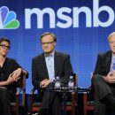 FILE-MSNBC hosts Rachel Maddow, left, Lawrence O'Donnell, center, and Chris Matthews take part in a panel discussion at the NBC Universal summer press tour, Aug. 2, 2011, in Beverly Hills, Calif. (AP Photo/Chris Pizzello, File)